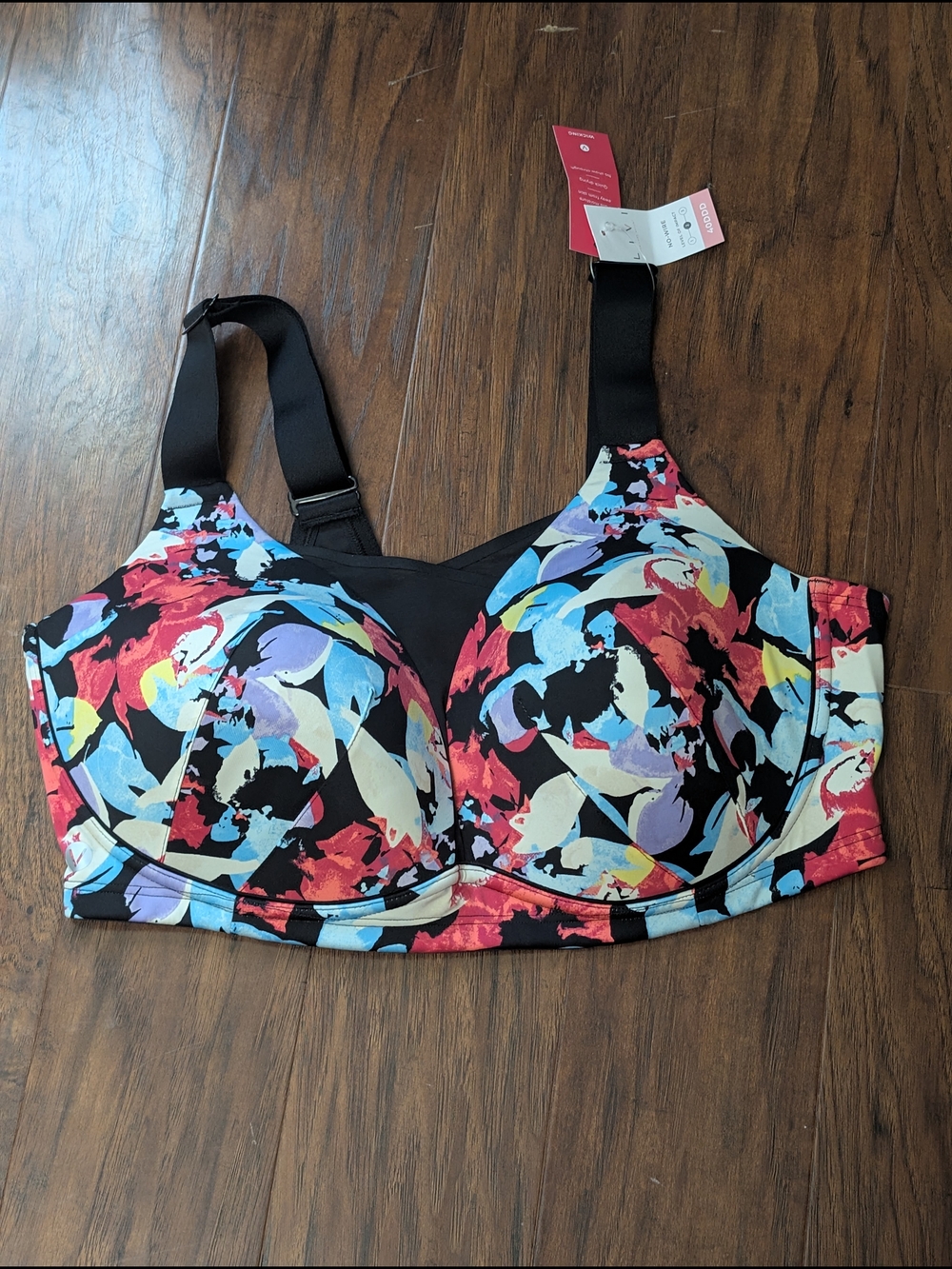 Livi For Lane Bryant Black Multi-Color Abstract Underwire Bra-40DDD